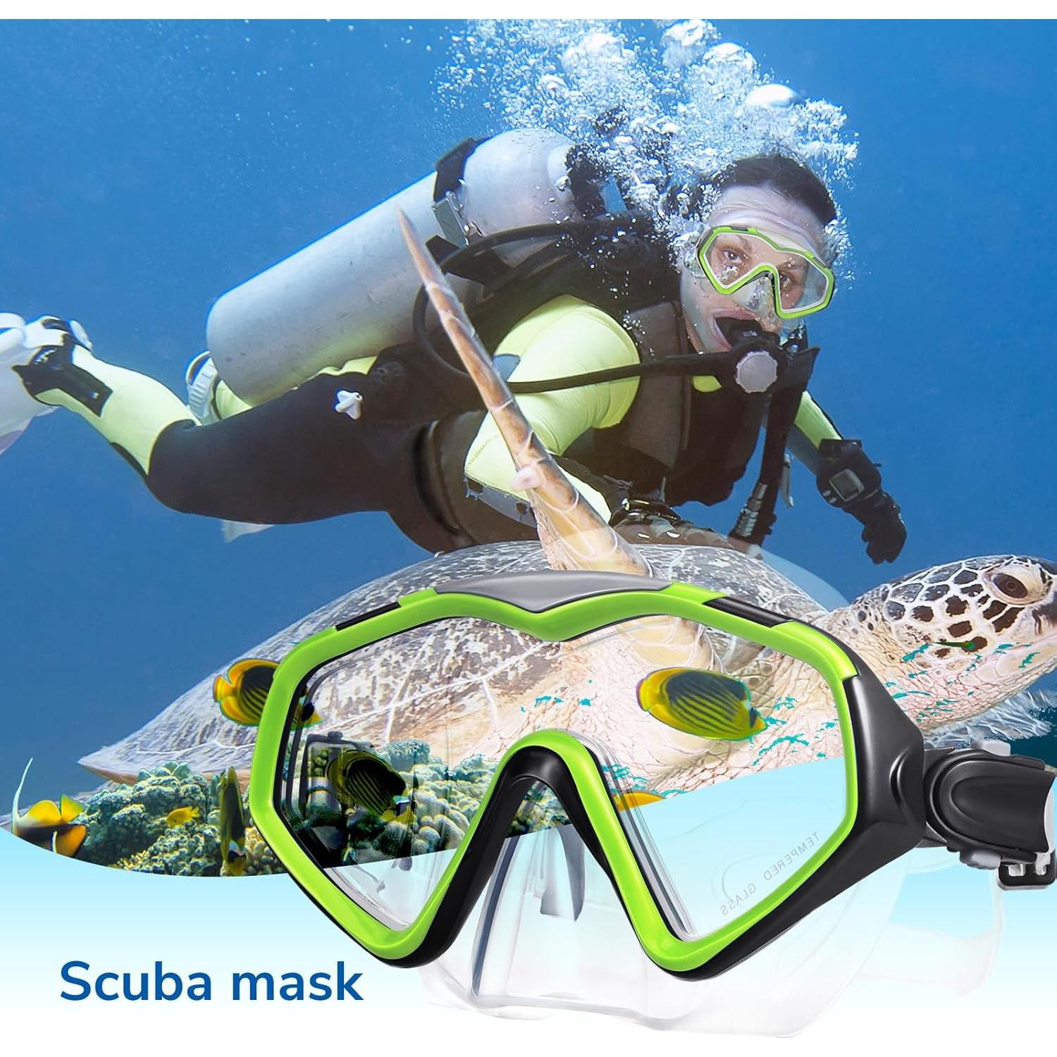 Máscara de Buceo iGym Snorkel, Lente Ultra Clara, Ajustable