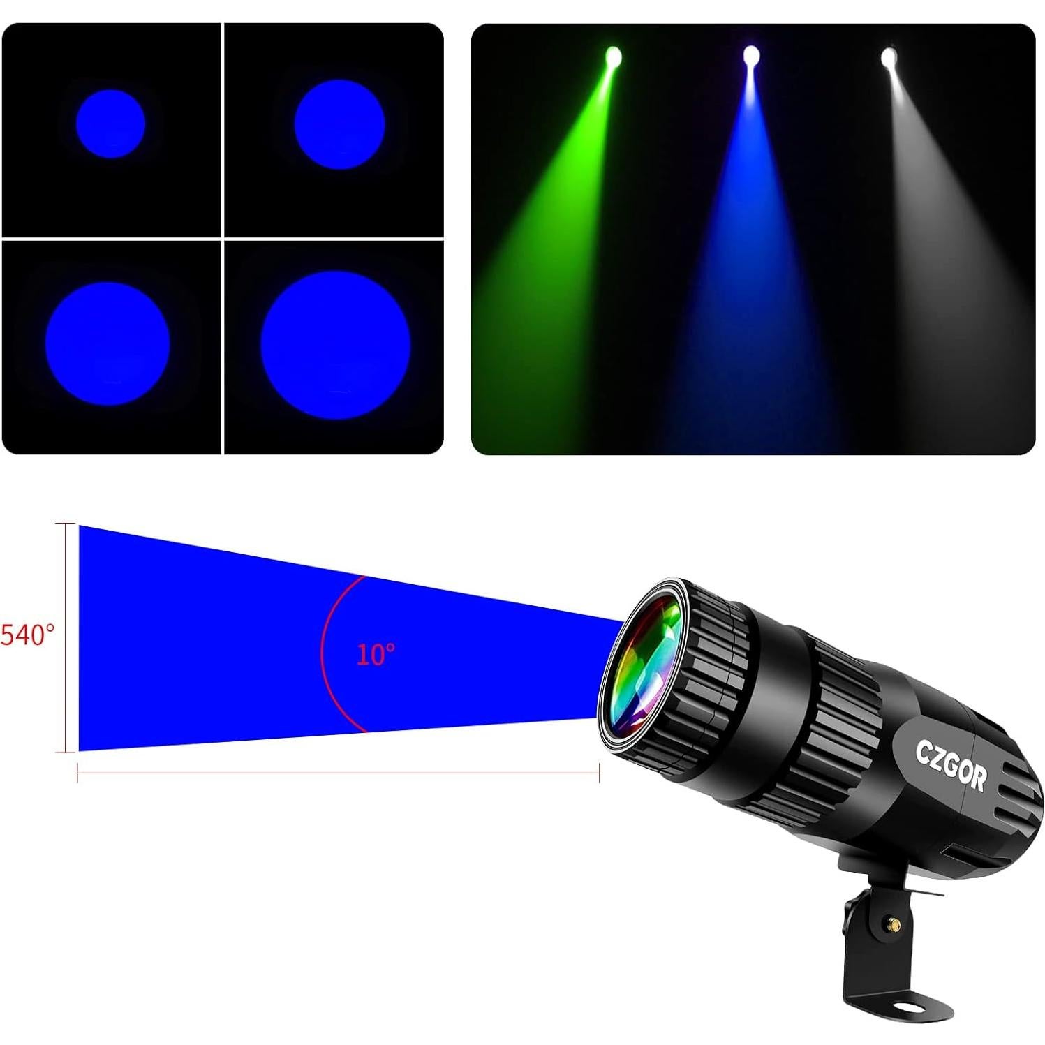 Paquete de 3 luces LED Czgor 15W RGBW para fiestas