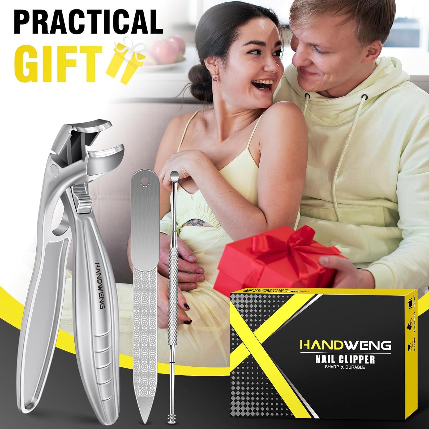 Cortauñas Ergonomico HANDWENG para Uñas Gruesas con Recogedor