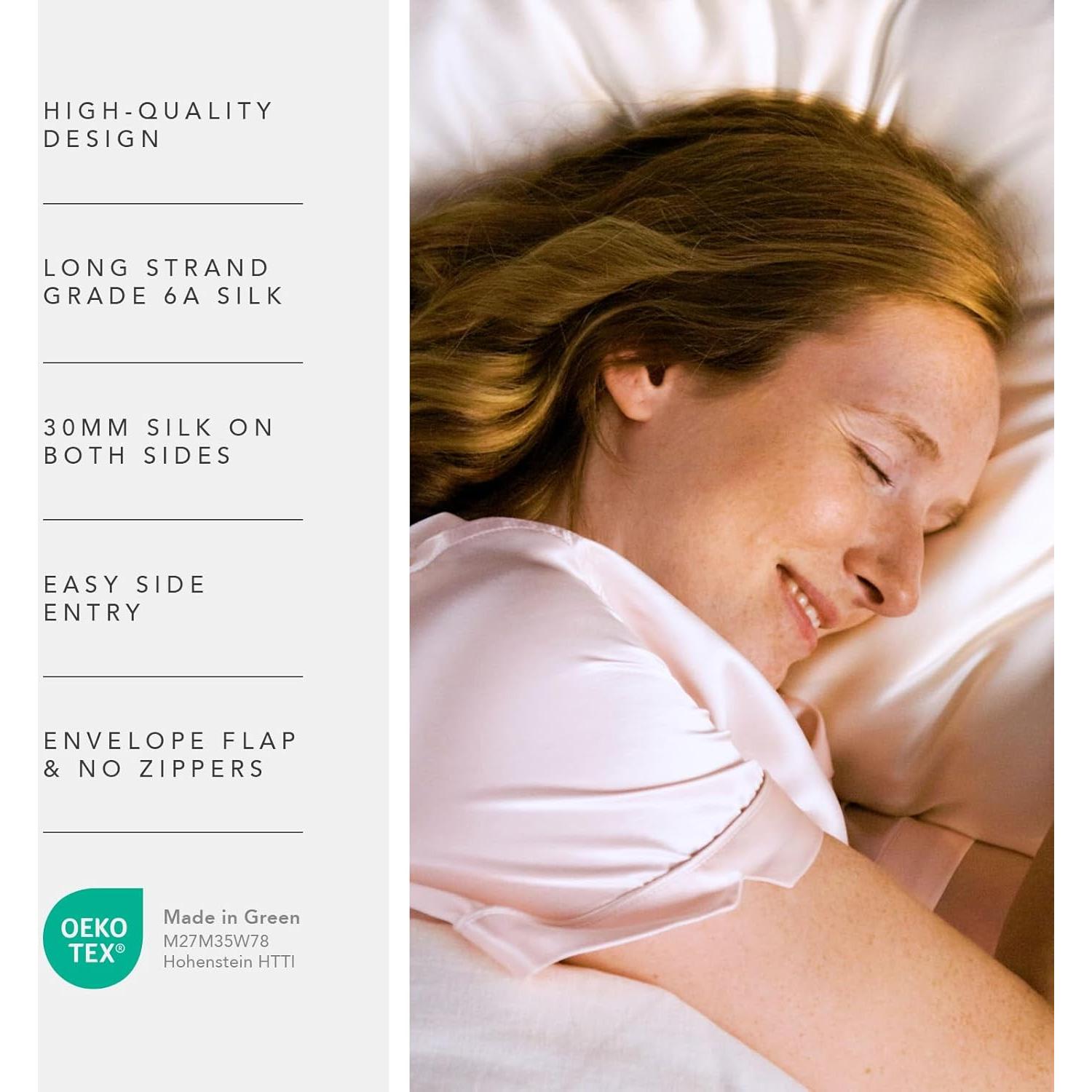 Juego de 2 Fundas de Almohada de Seda Pura Fishers Finery Azul