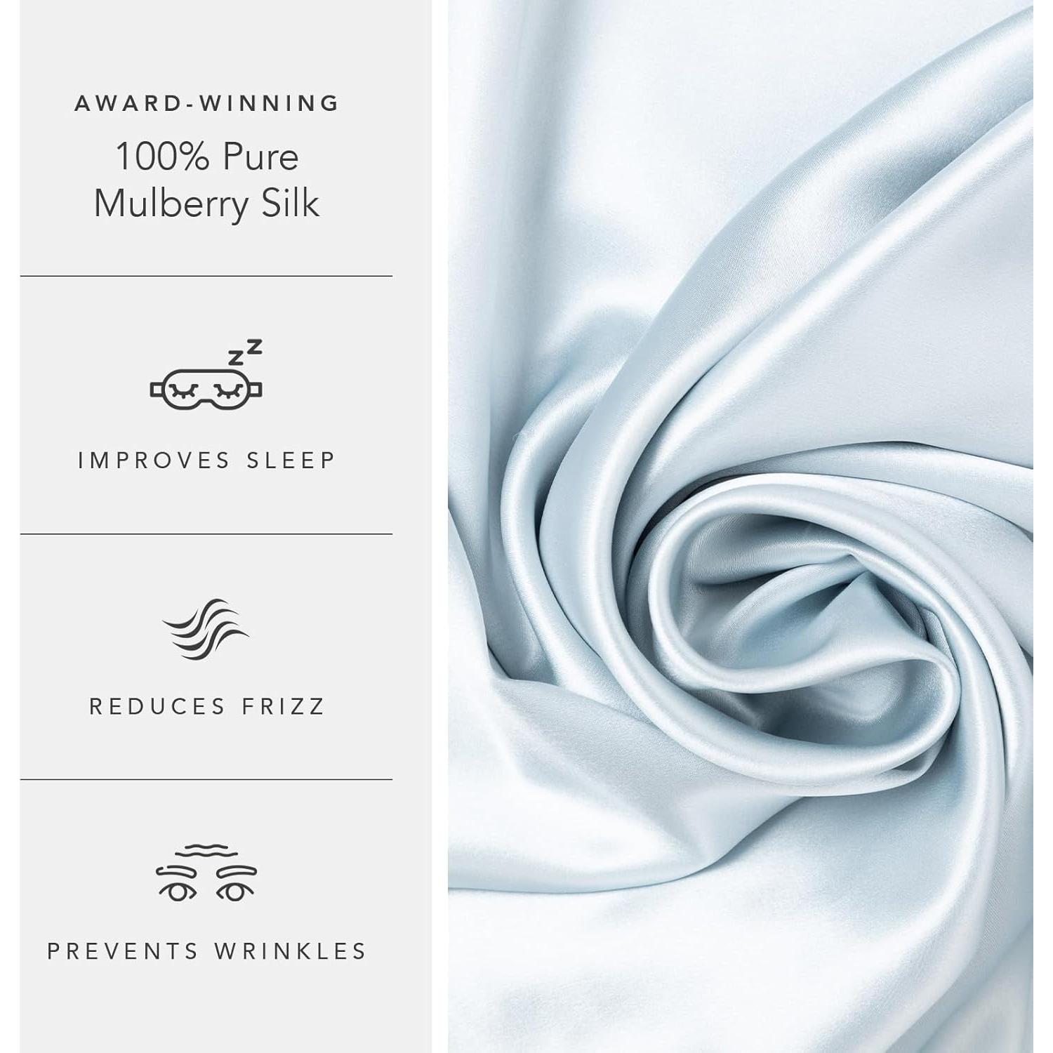 Juego de 2 Fundas de Almohada de Seda Pura Fishers Finery Azul