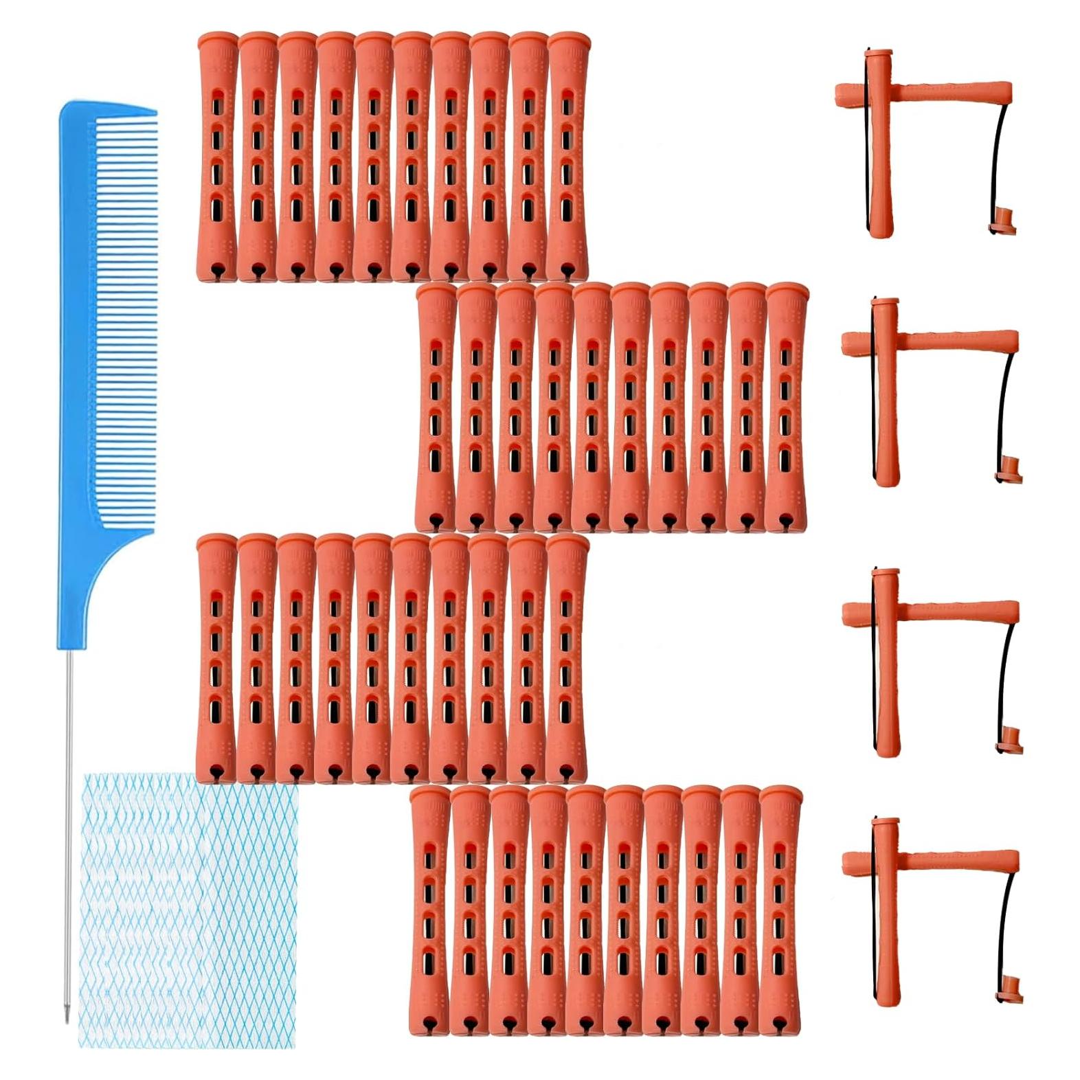 Juego de Rulos de Plástico MOODKEY 48pcs Rosa Claro 1.3cm