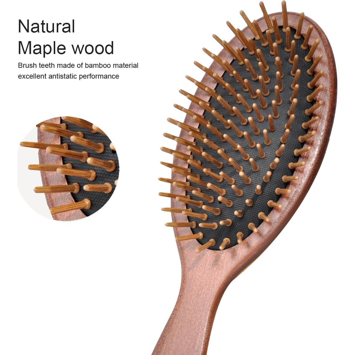 Cepillo de Pelo Ovalado Maji Mama de Madera y Bambú 24cm