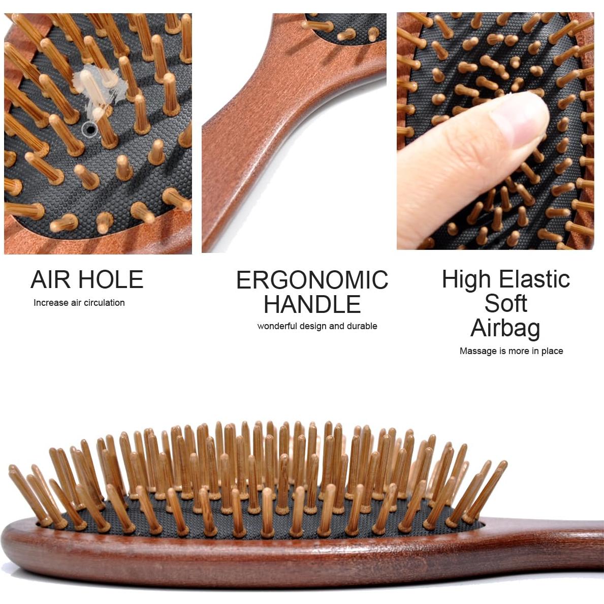 Cepillo de Pelo Ovalado Maji Mama de Madera y Bambú 24cm