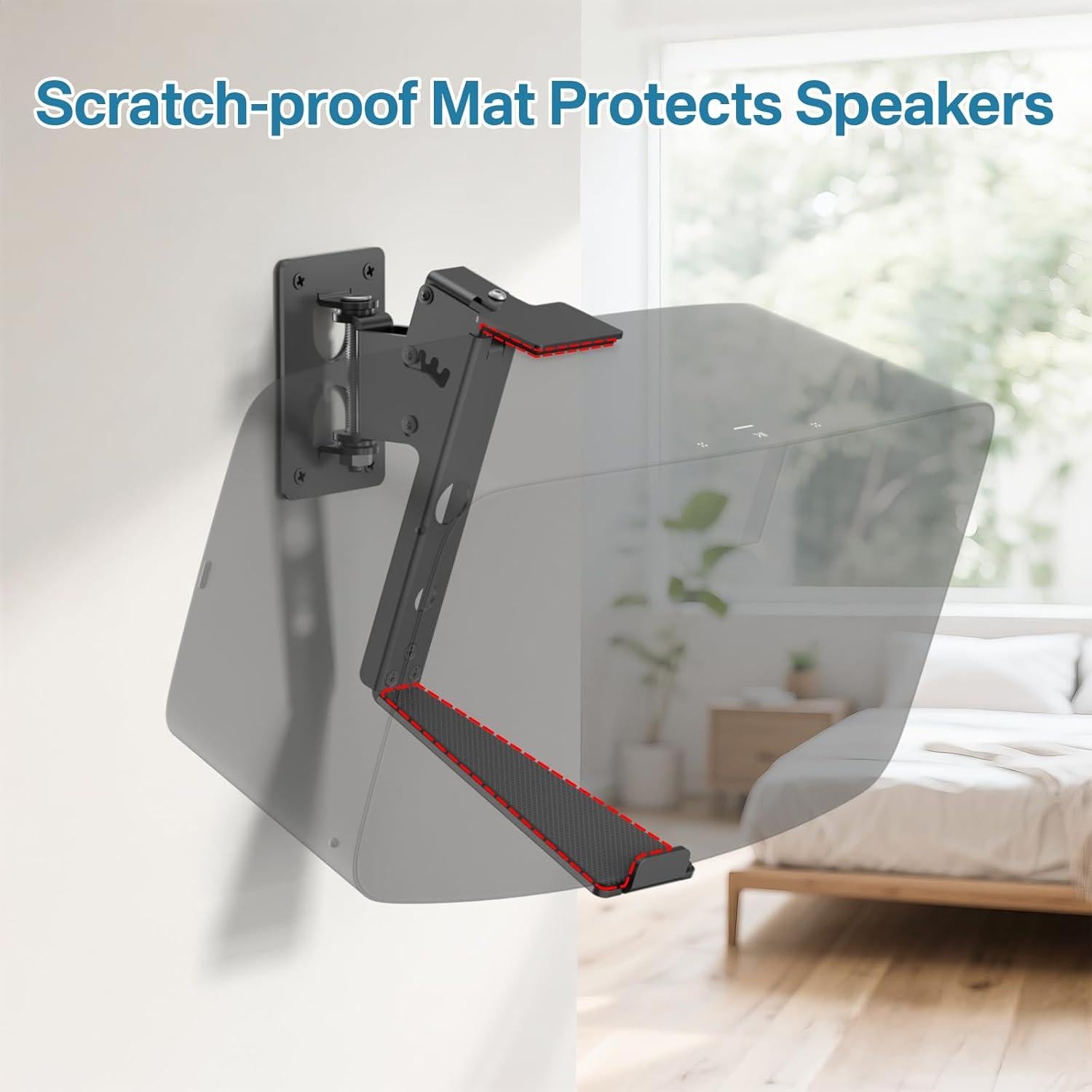 Soporte de Pared Ajustable Yibracki para Sonos Play 5 Negro