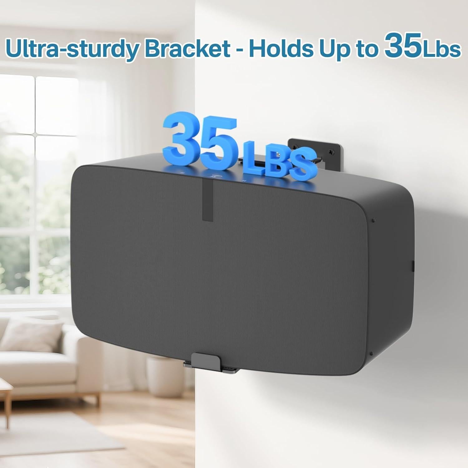 Soporte de Pared Ajustable Yibracki para Sonos Play 5 Negro