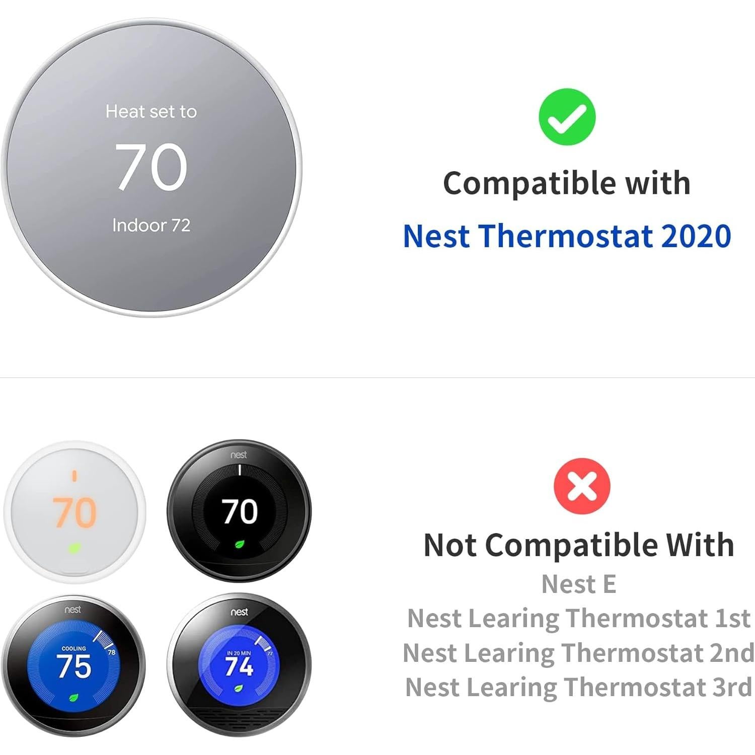 Placa de Pared para Termostato Nest 2020 Petrichor - 2 Paquete Carbón