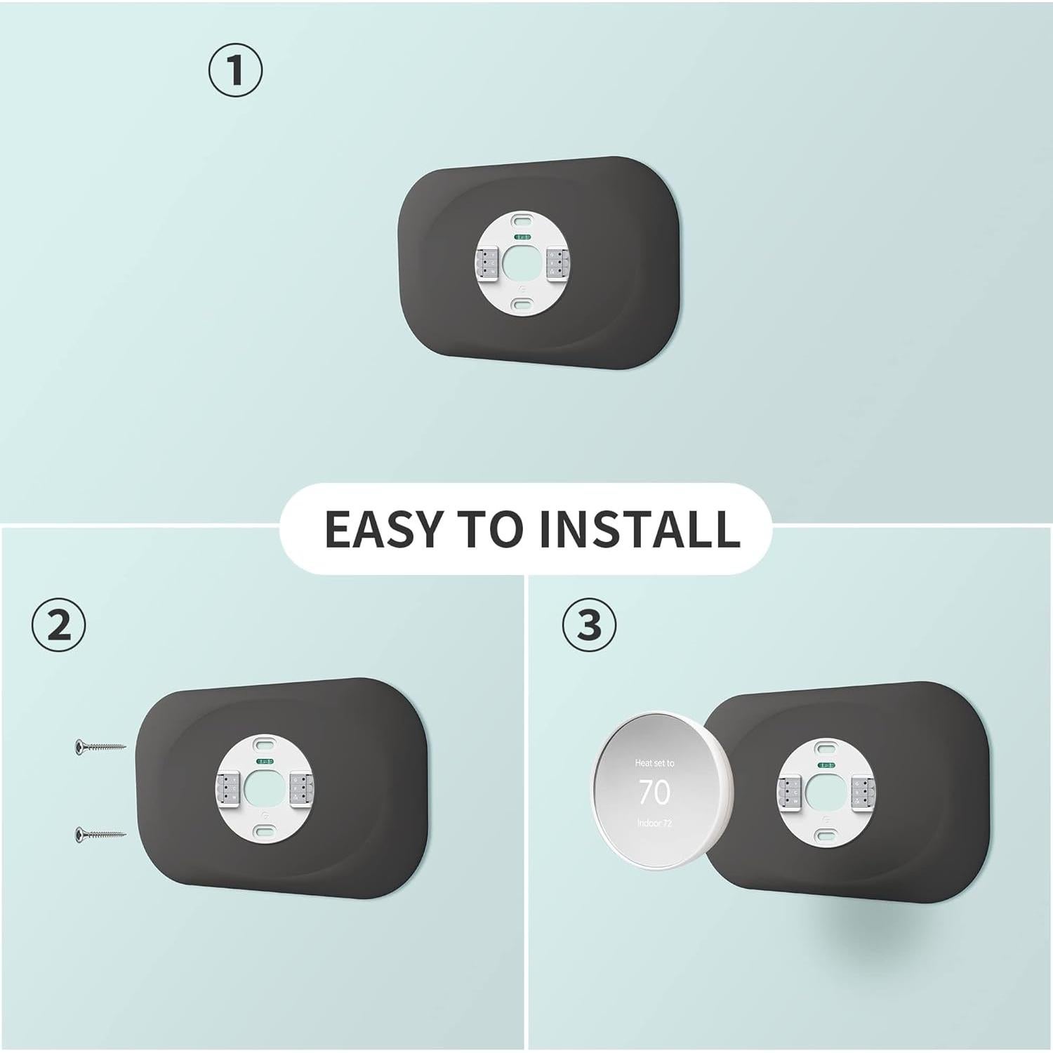 Placa de Pared para Termostato Nest 2020 Petrichor - 2 Paquete Carbón