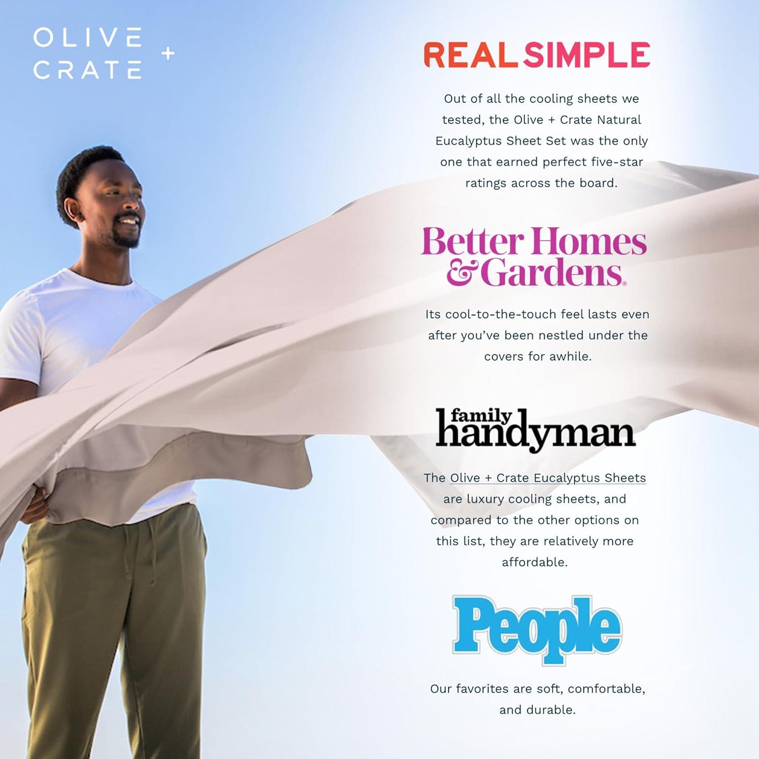 Juego de Sábanas Queen Olive + Crate Eucalipto Tencel Rosa Pálido