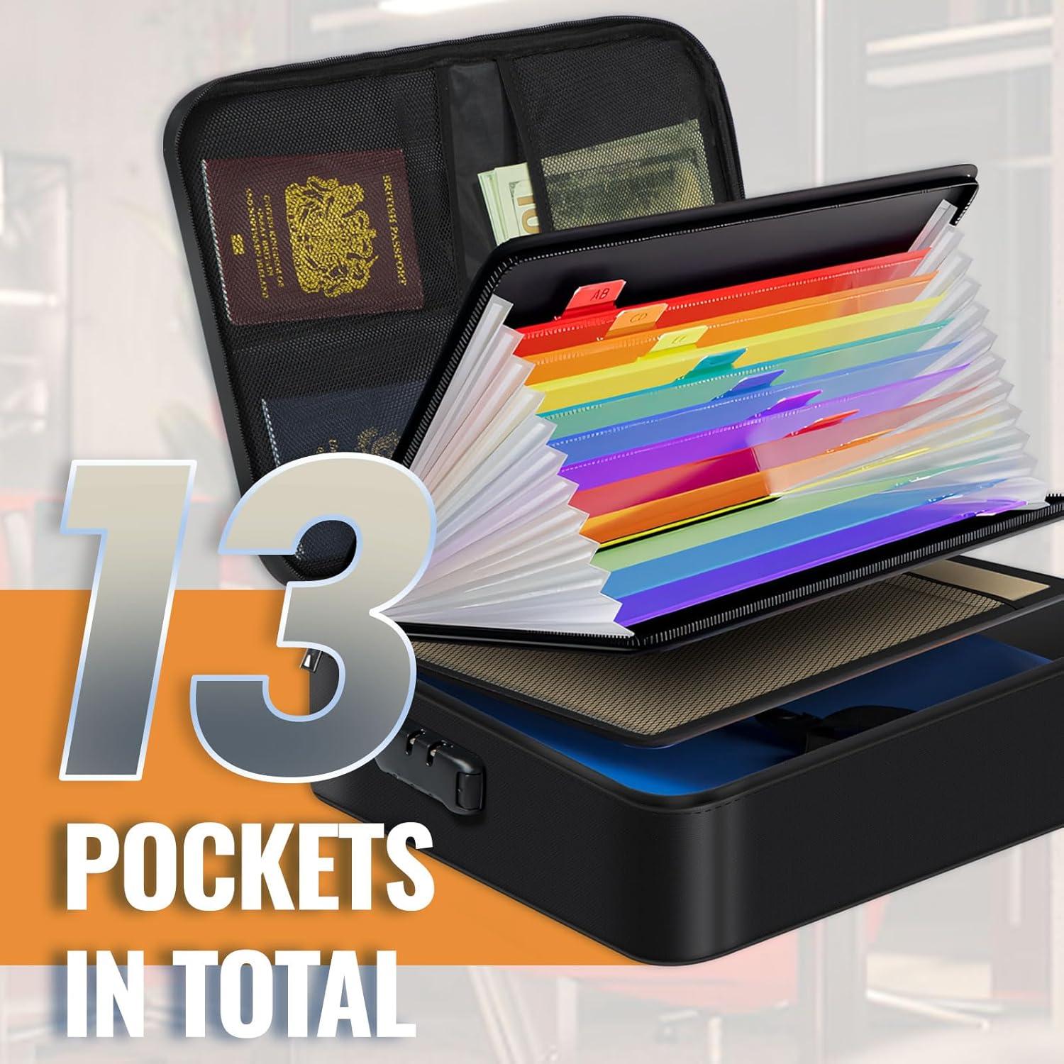 Organizador de Documentos TRUUSA a Prueba de Fuego Negro