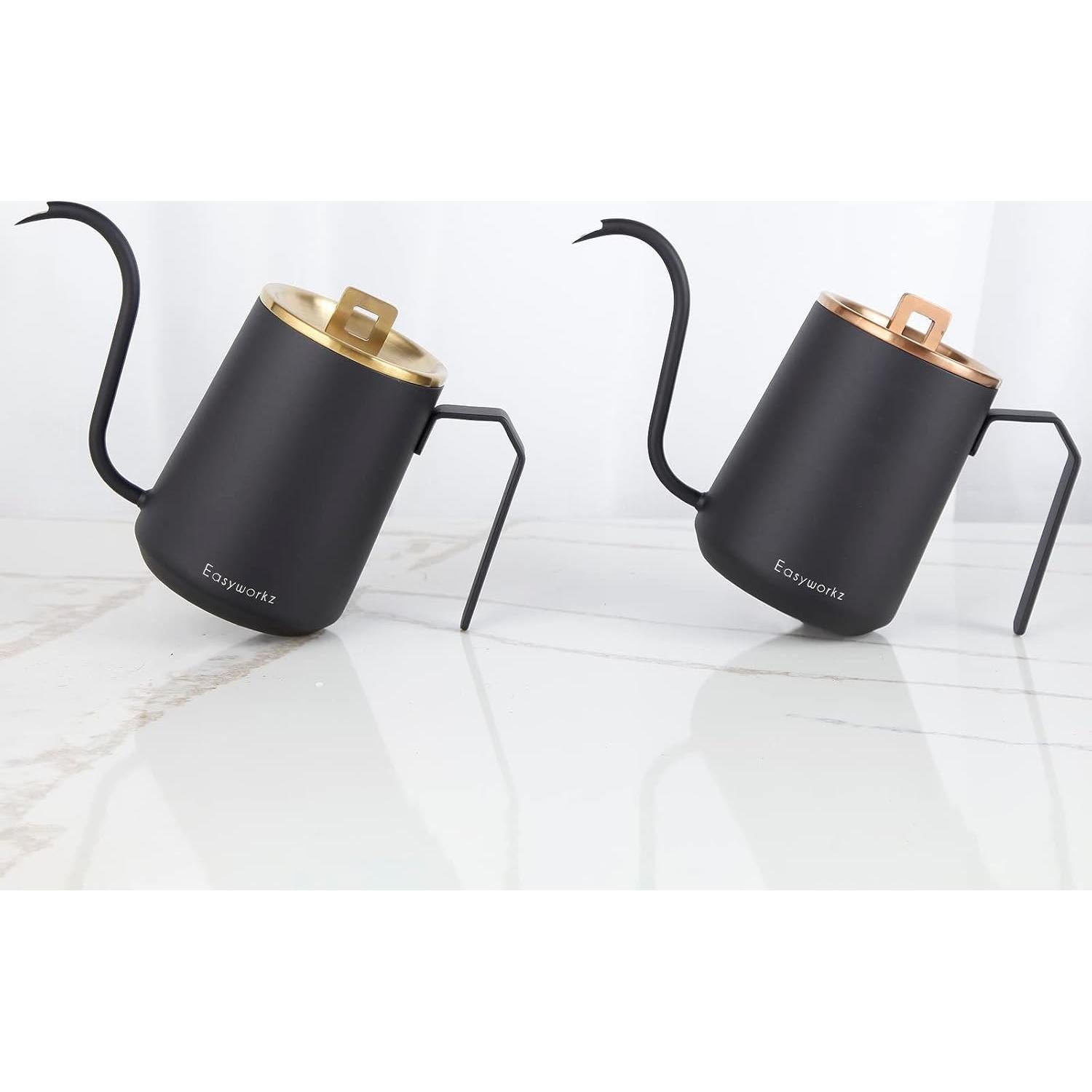 Tetera de Goteo Easyworkz 600ml Acero Inoxidable Dorado Negro