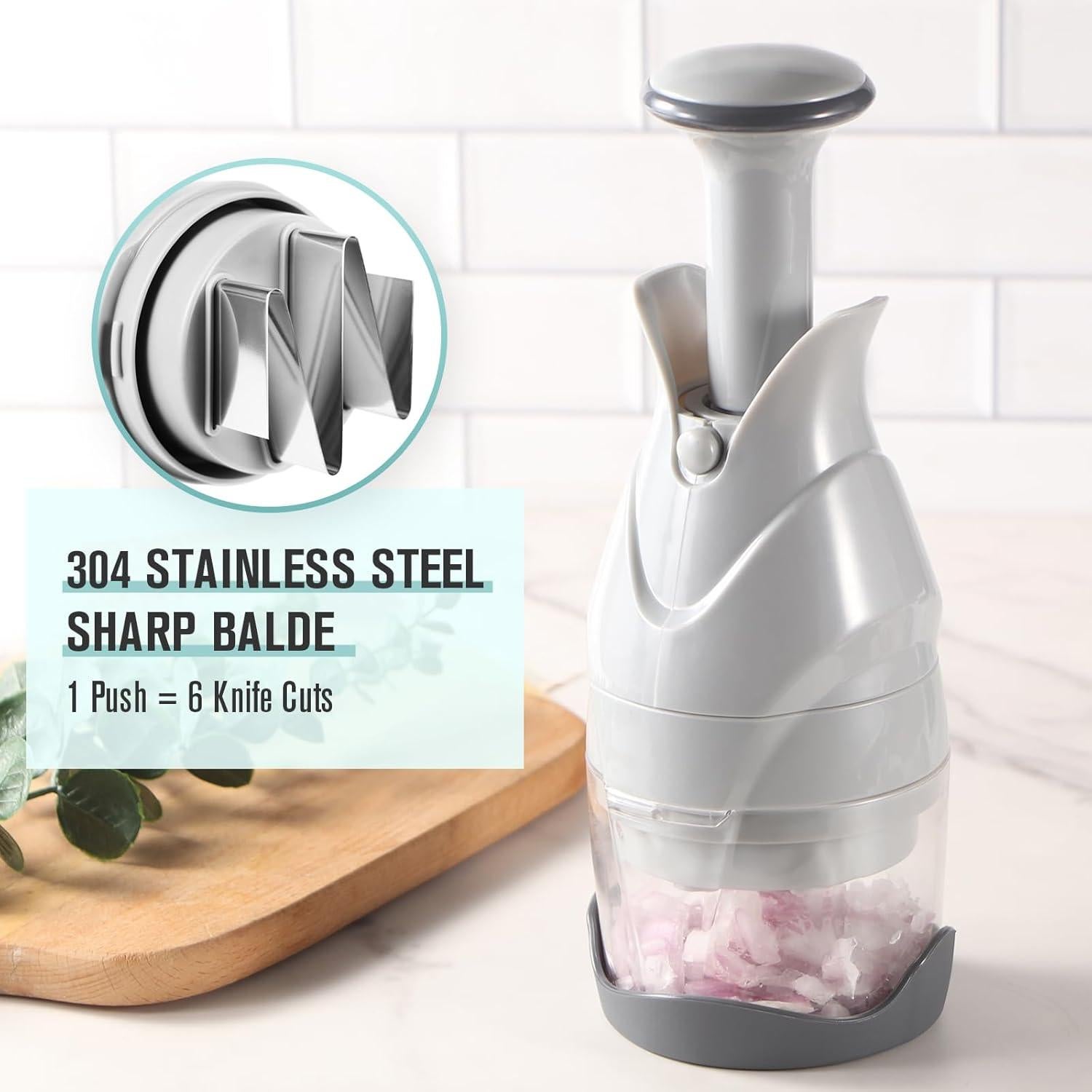 Picador de Verduras CherHome CHER-CUTTER con Cuchilla de Acero Inoxidable