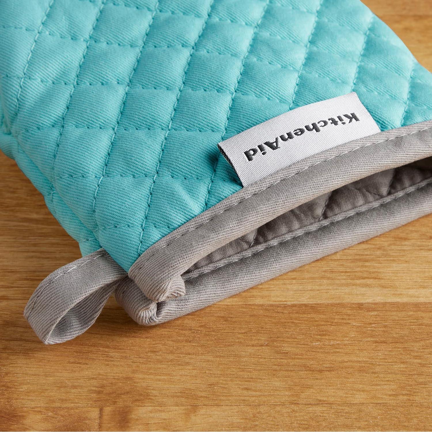 Guantes de horno mini KitchenAid Asteroid 2 unidades Aqua 14x20cm