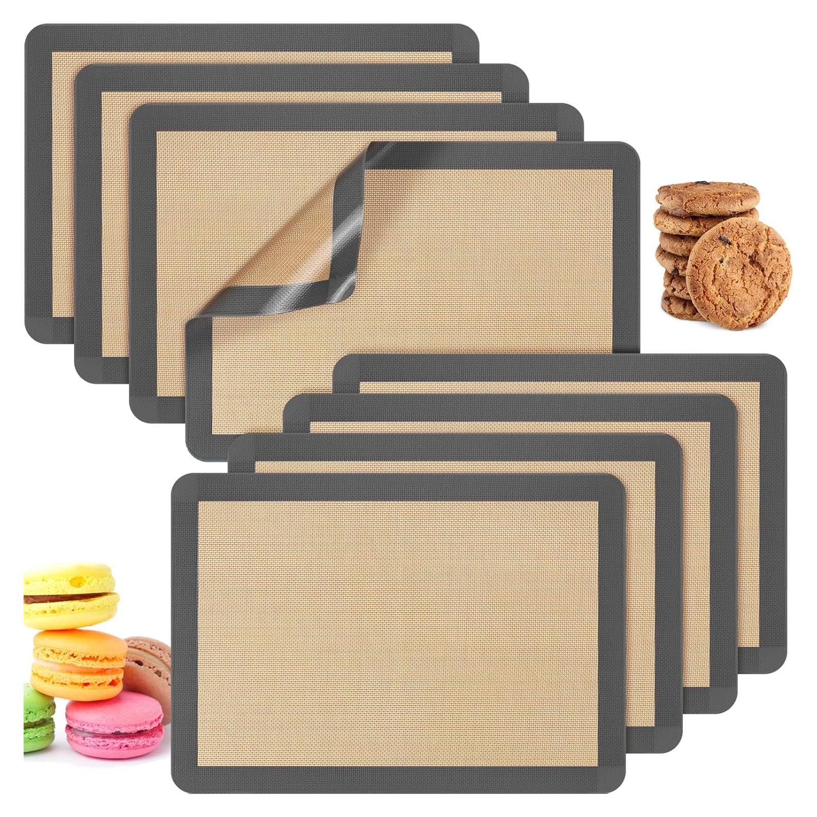 Tapetes de Silicona para Hornear Nuanchu 8 Piezas 42x29.5cm Gris