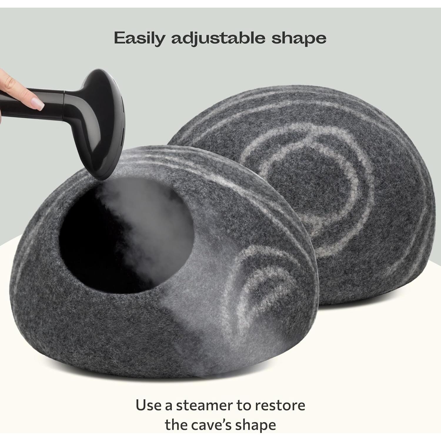 Cueva para Gatos Meowfia Mediana de Lana Merino Gris