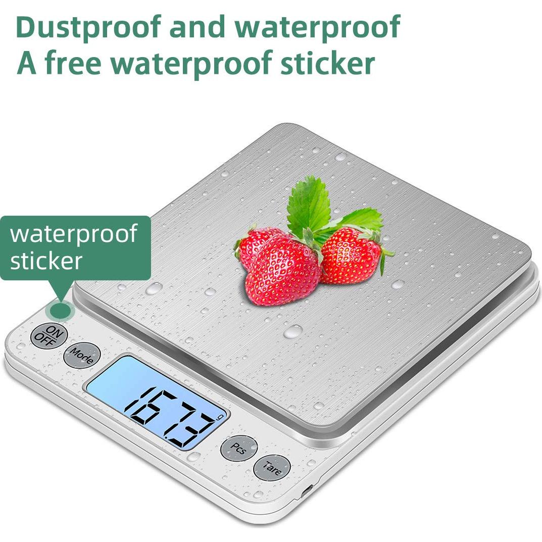 Báscula Digital de Cocina KUBEI 5kg 0.1g Pantalla LCD