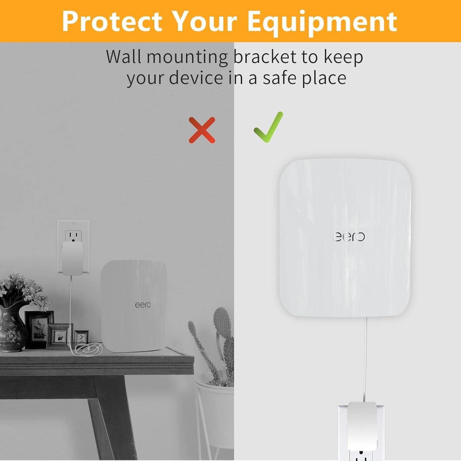 Soporte de Pared para Router eero Pro 7 - Plástico ABS Blanco