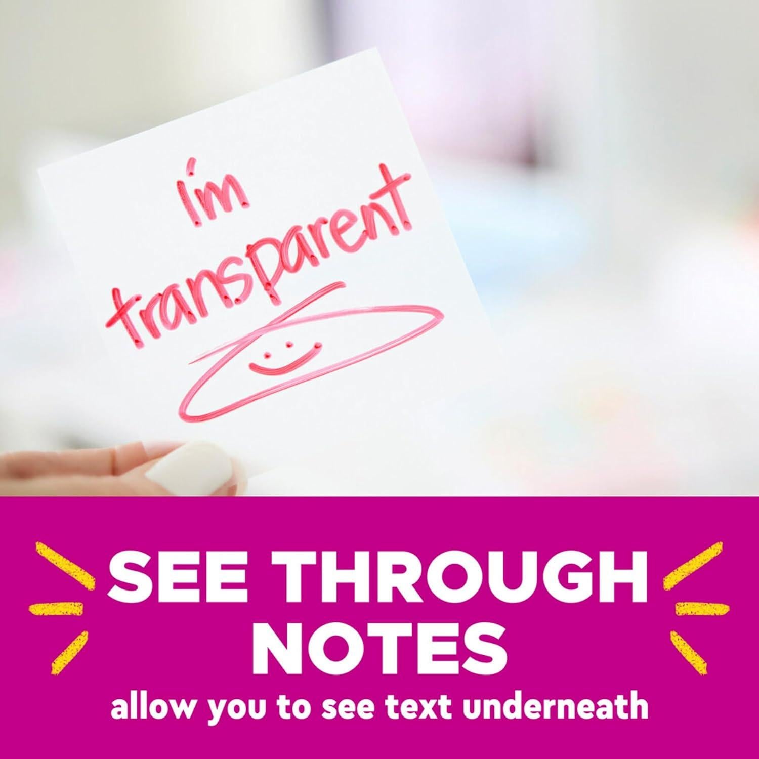 Notas Adhesivas Transparentes Post-it 7.6x7.6 cm 12 Blocs