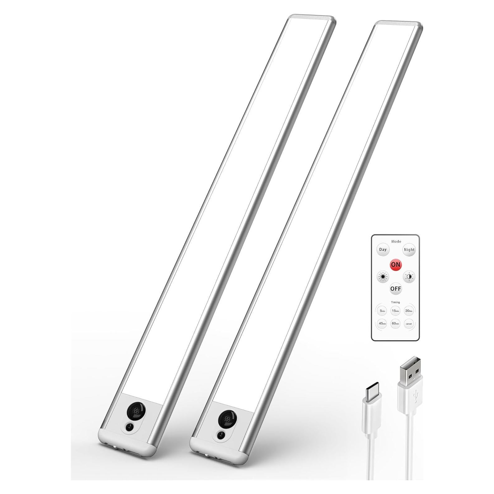 EZVALO Luz Bajo Gabinete 2Pack 36.83cm con Sensor y Control Remoto