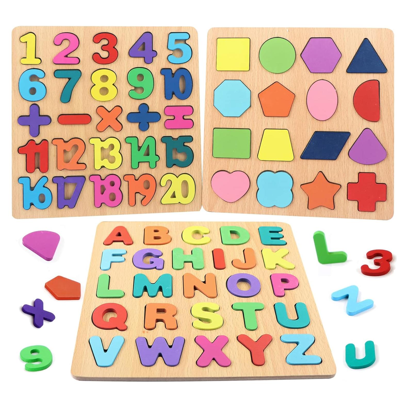 Rompecabezas de Madera Yohelly ABC y Números 3 en 1 para Niños