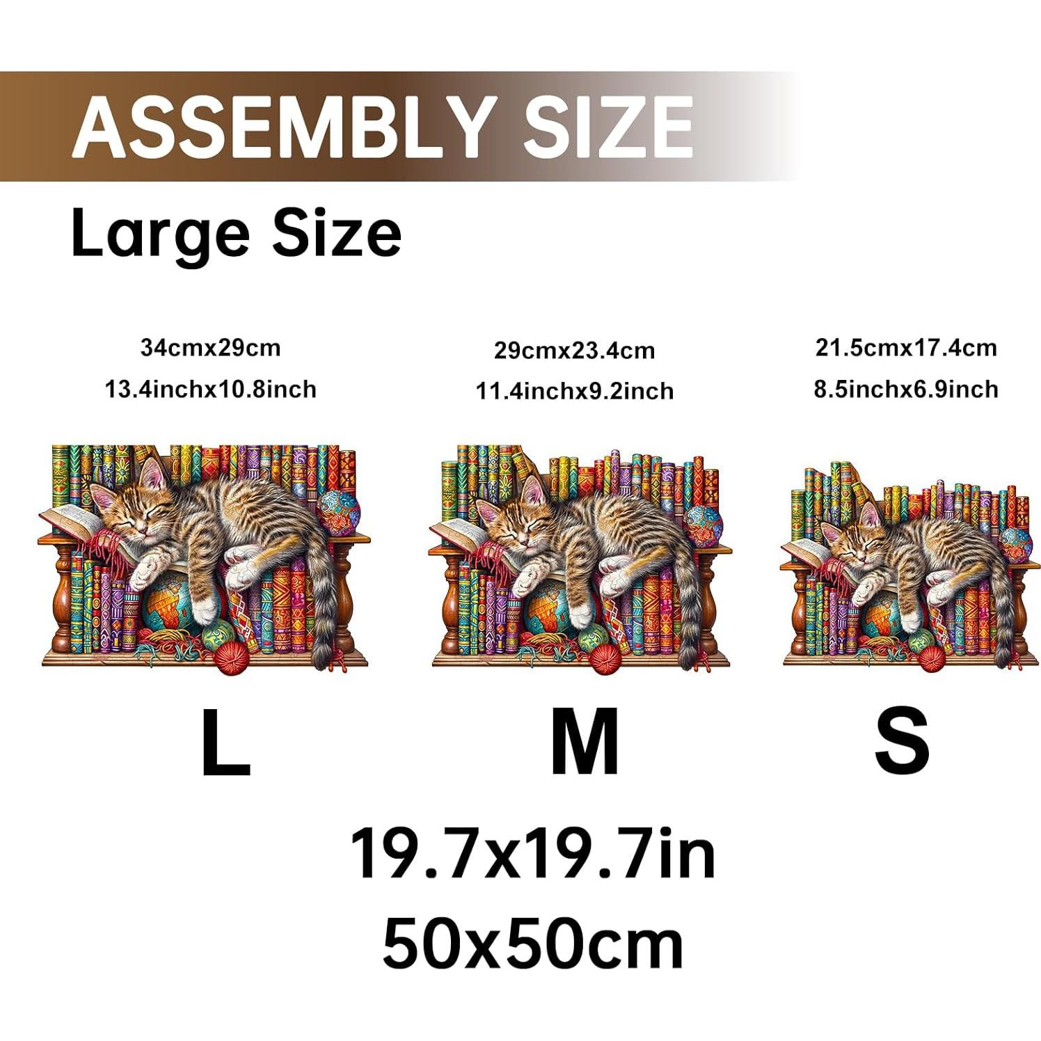 Rompecabezas de Madera Jigfoxy Gato 100 Piezas 21.6x17.5cm