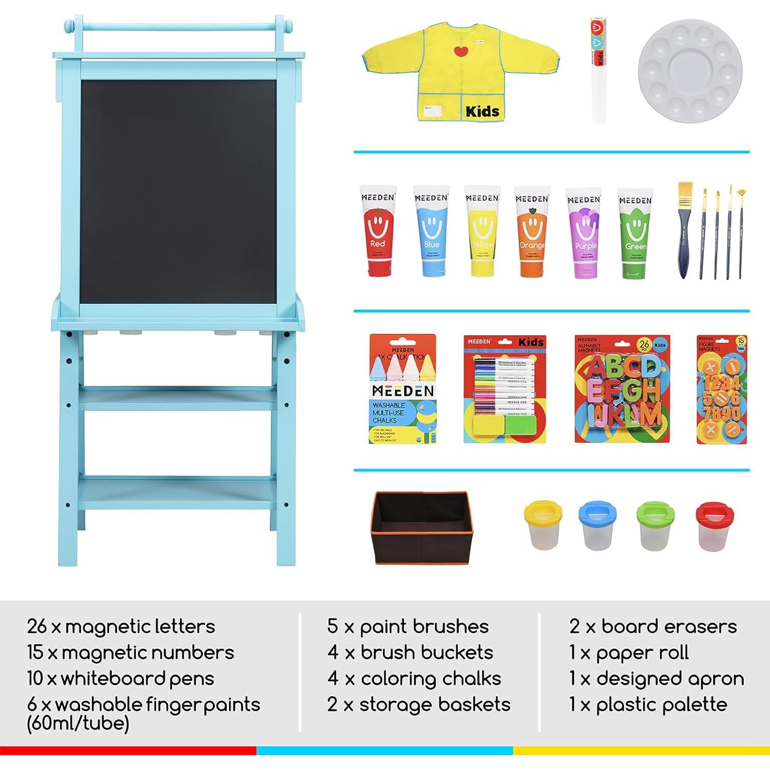 Caballete de Arte para Niños MEEDEN de Madera con Accesorios