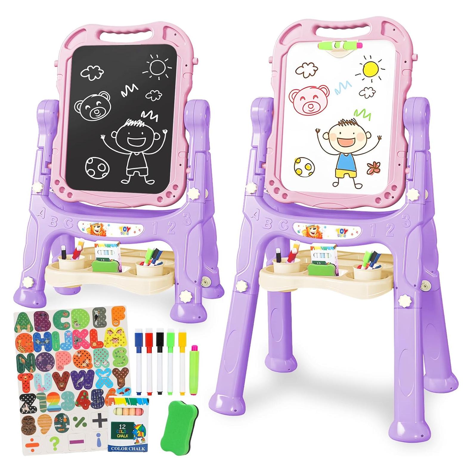 Caballete de Arte Ajustable TOY Life Rosa Doble Cara 85cm