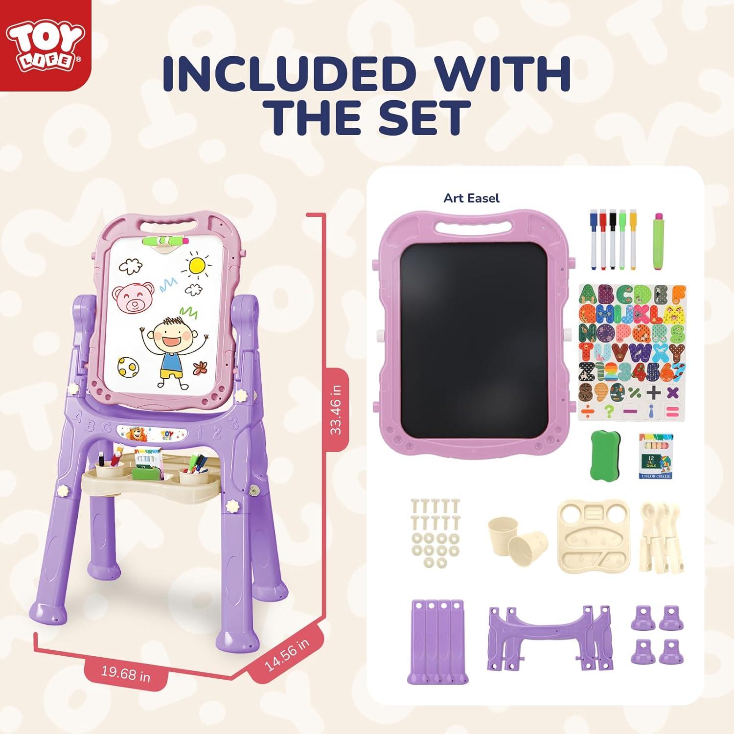 Caballete de Arte Ajustable TOY Life Rosa Doble Cara 85cm