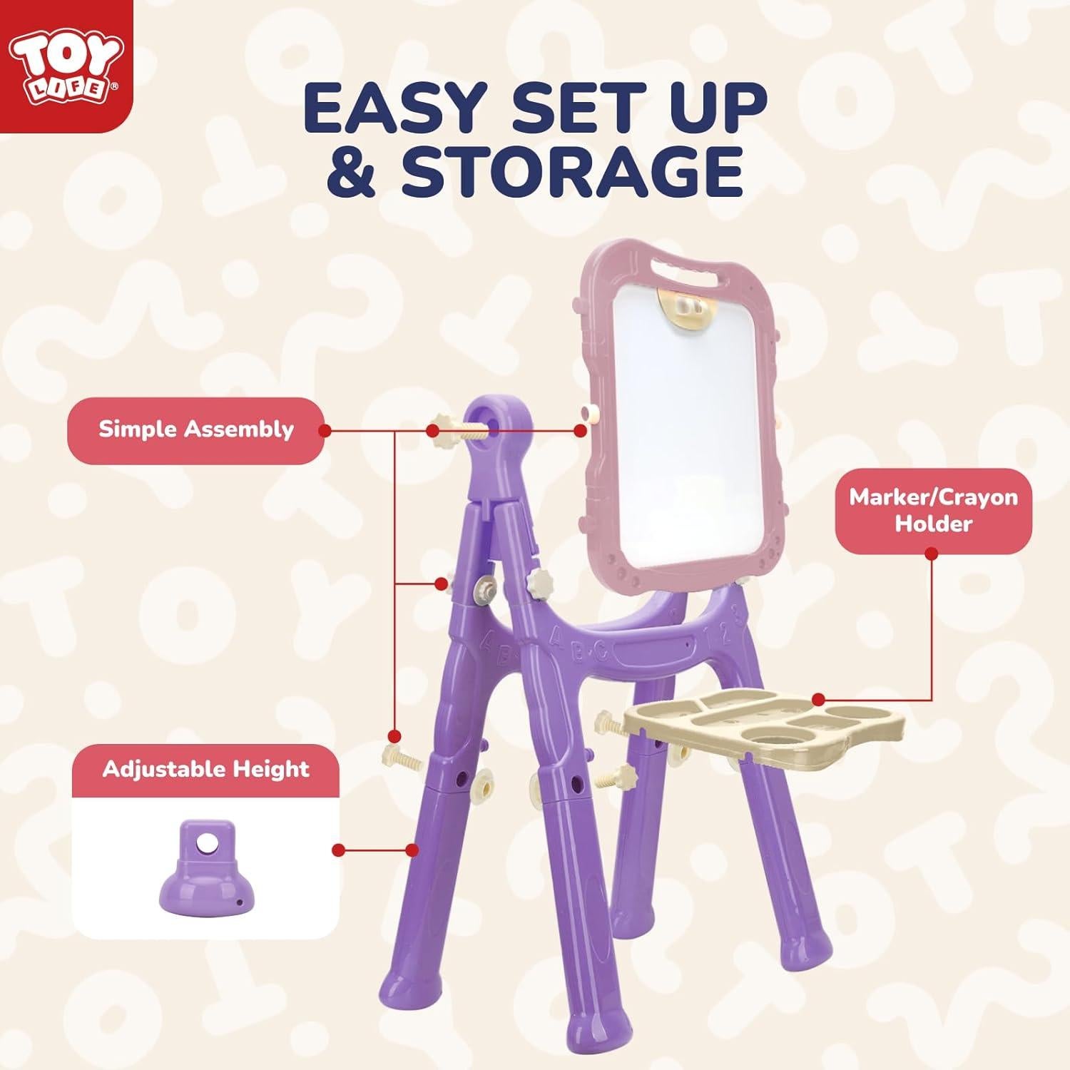 Caballete de Arte Ajustable TOY Life Rosa Doble Cara 85cm