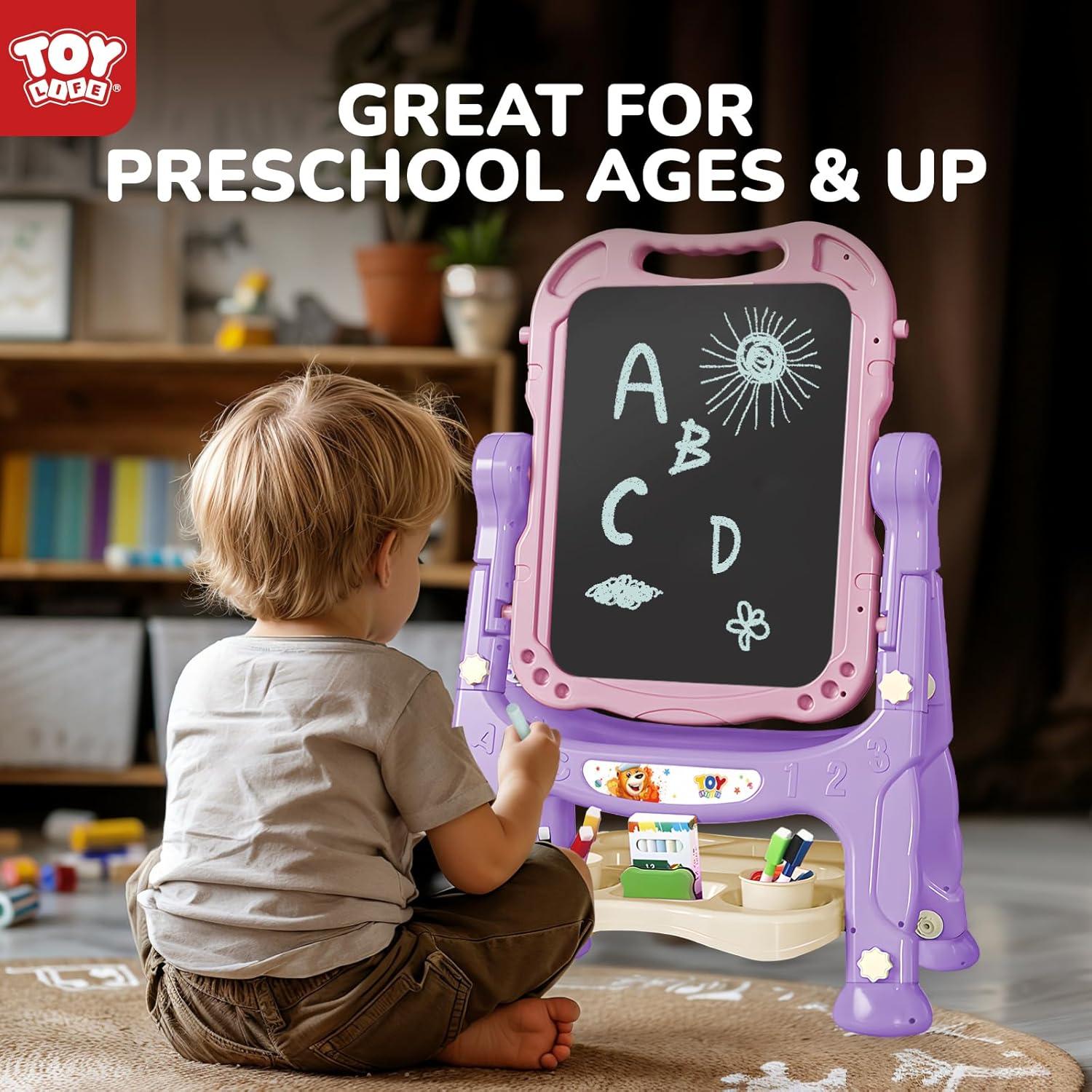 Caballete de Arte Ajustable TOY Life Rosa Doble Cara 85cm