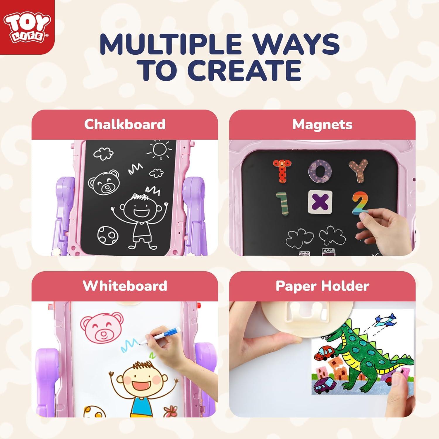 Caballete de Arte Ajustable TOY Life Rosa Doble Cara 85cm