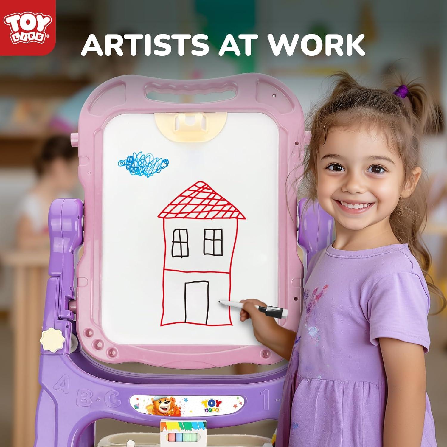 Caballete de Arte Ajustable TOY Life Rosa Doble Cara 85cm