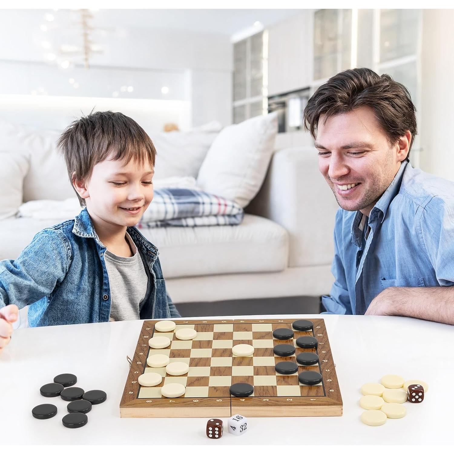 Juego de 30 Piezas de Cerámica para Ajedrez y Damas Hellpnoom