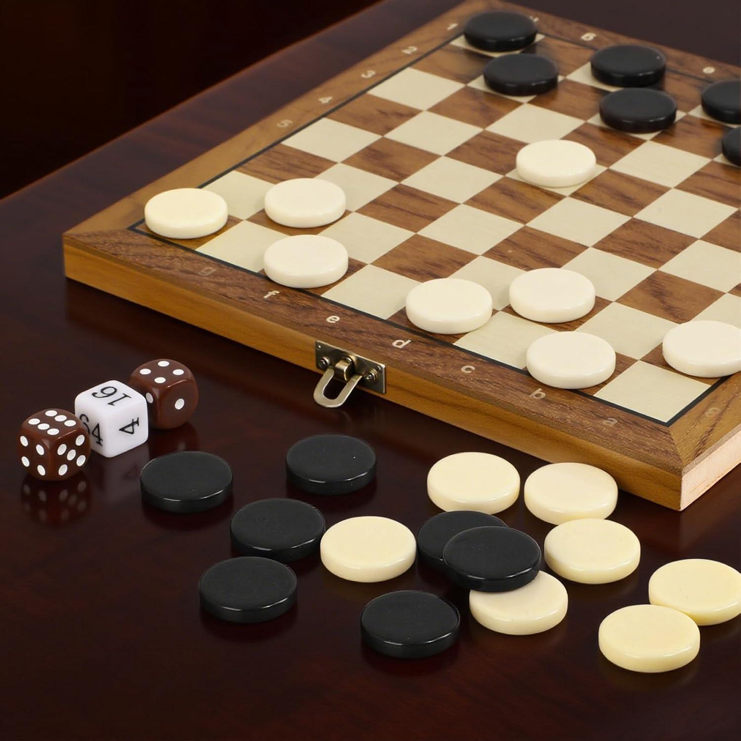 Juego de 30 Piezas de Cerámica para Ajedrez y Damas Hellpnoom