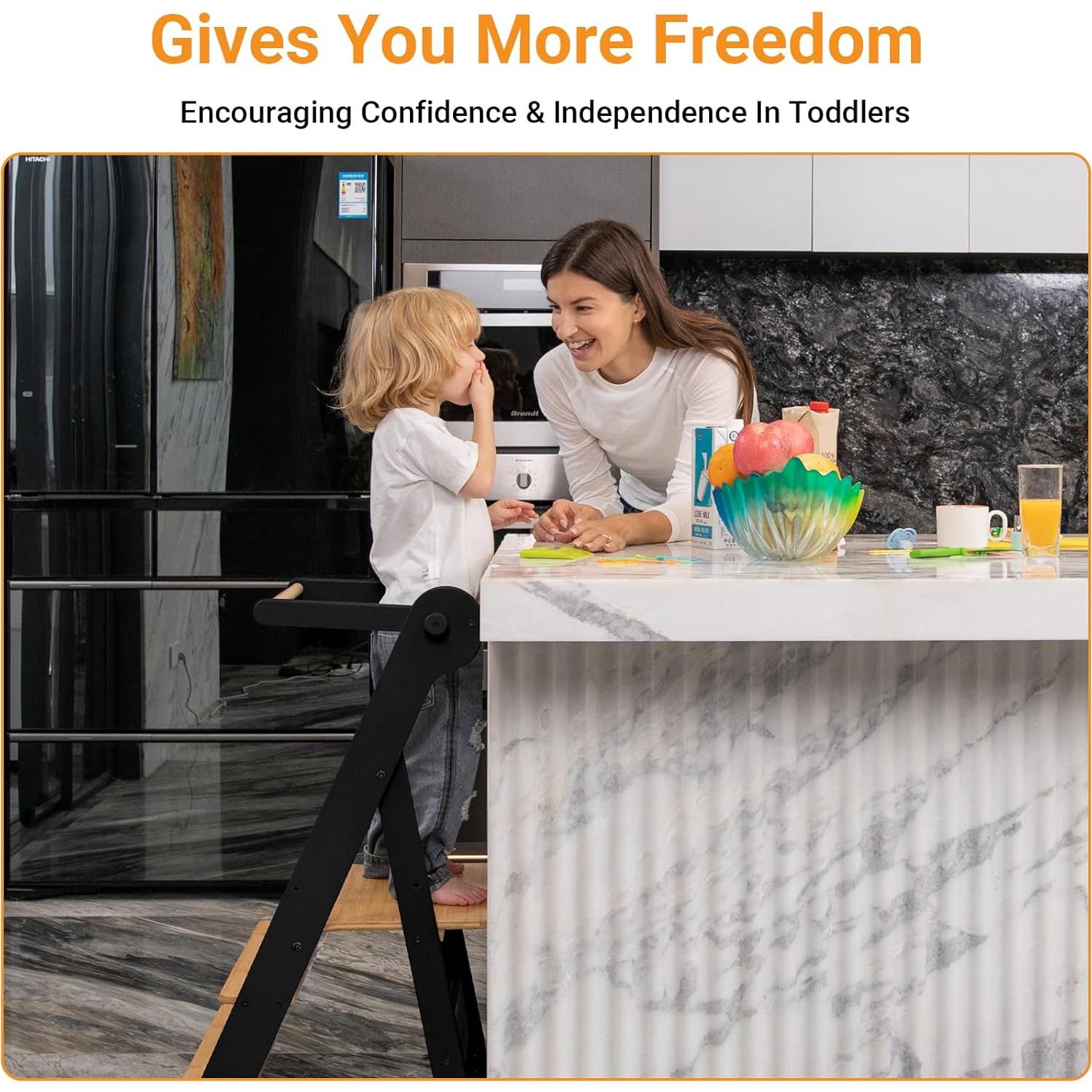 Torre de Aprendizaje Plegable COSYLAND - Taburete Ajustable para Niños