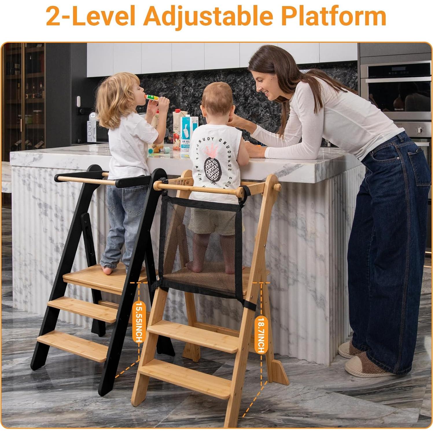 Torre de Aprendizaje Plegable COSYLAND - Taburete Ajustable para Niños