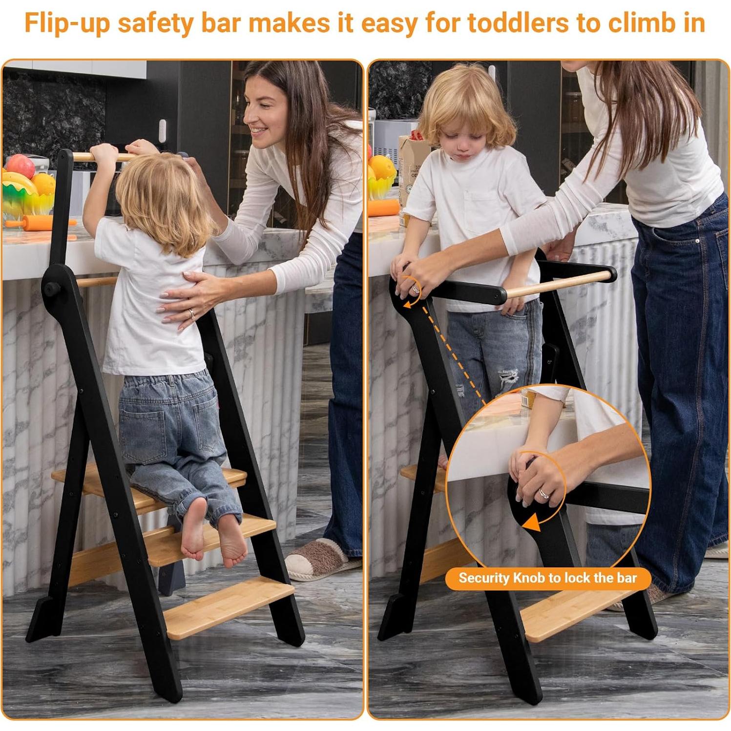 Torre de Aprendizaje Plegable COSYLAND - Taburete Ajustable para Niños