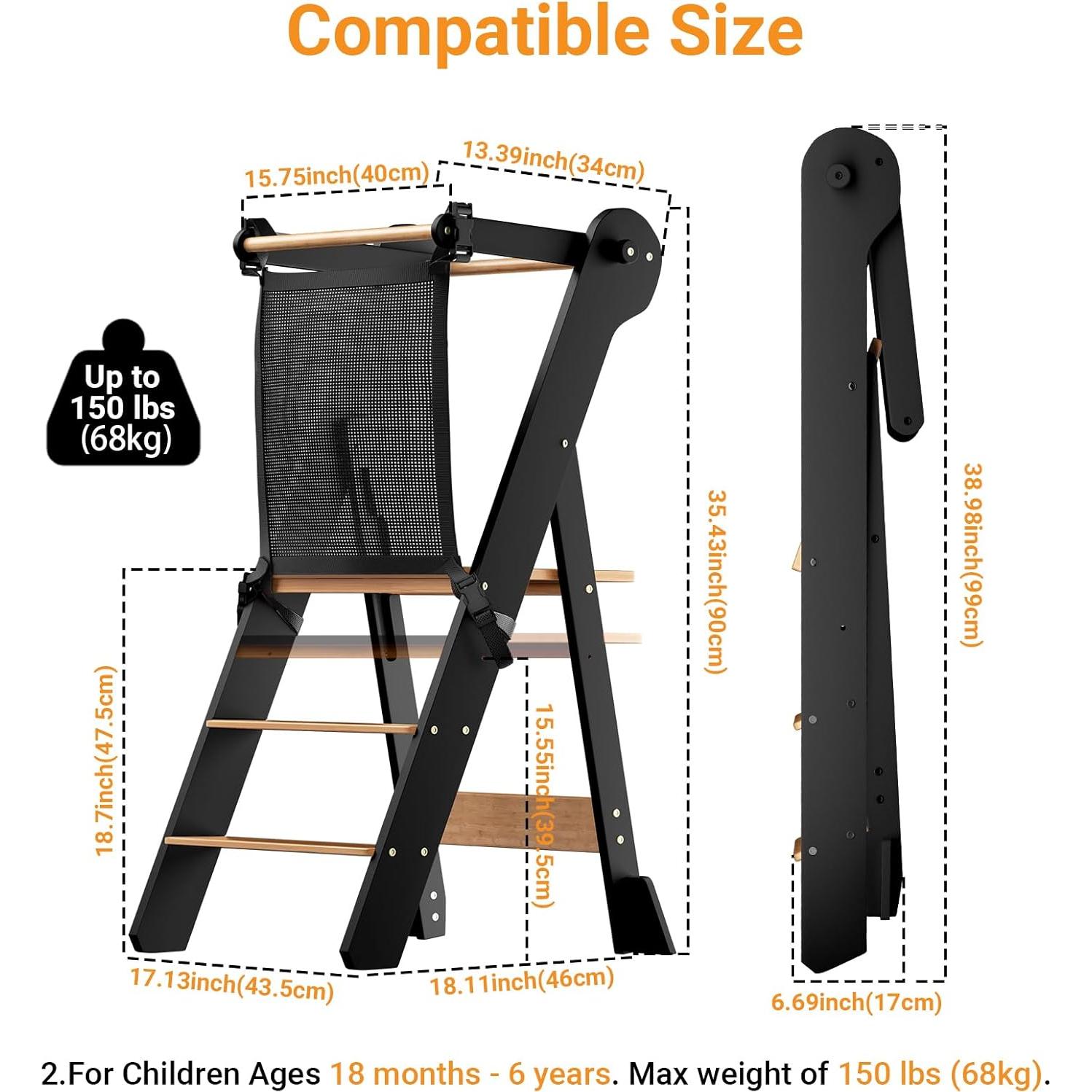 Torre de Aprendizaje Plegable COSYLAND - Taburete Ajustable para Niños