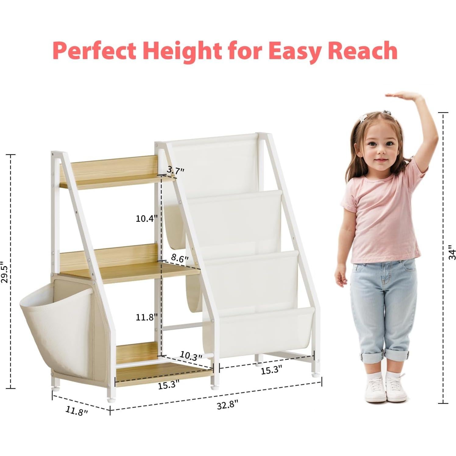 Estantería de Libros y Juguetes LATIBELL 3 Niveles Madera Clara