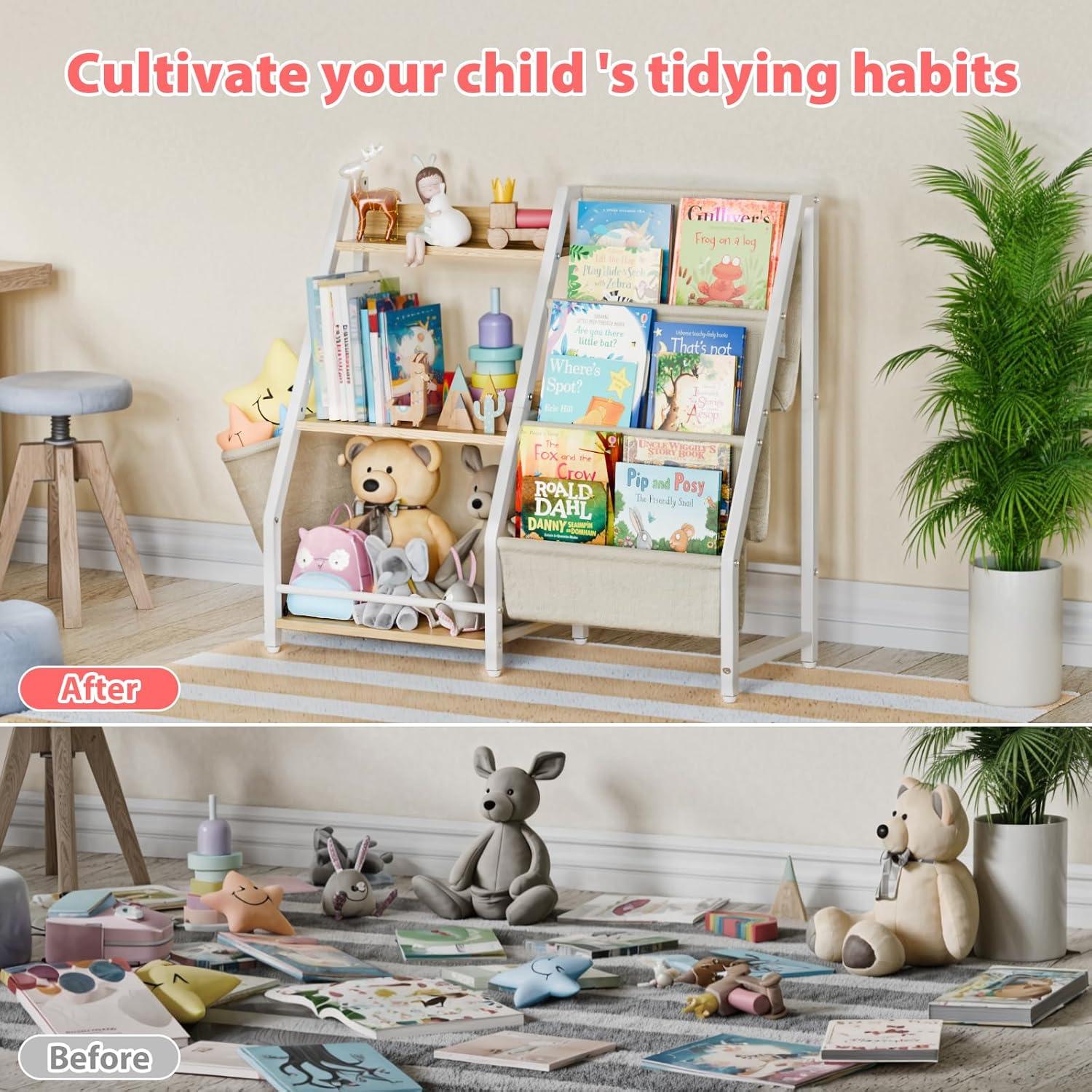 Estantería de Libros y Juguetes LATIBELL 3 Niveles Madera Clara