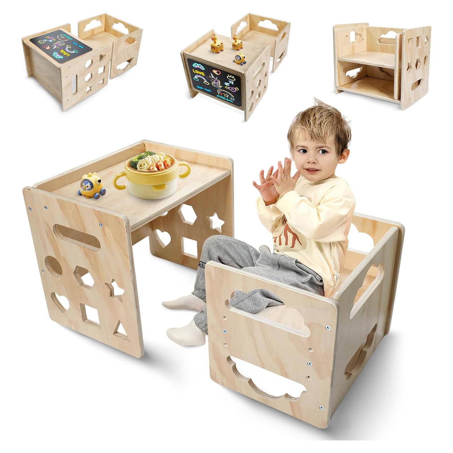 Conjunto Mesa y Silla Montessori Satisure para Niños 1-3 Años