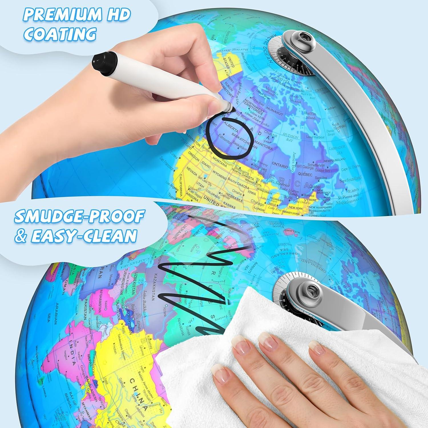 Globo Terráqueo Iluminado Voxelure 20.32 cm para Niños