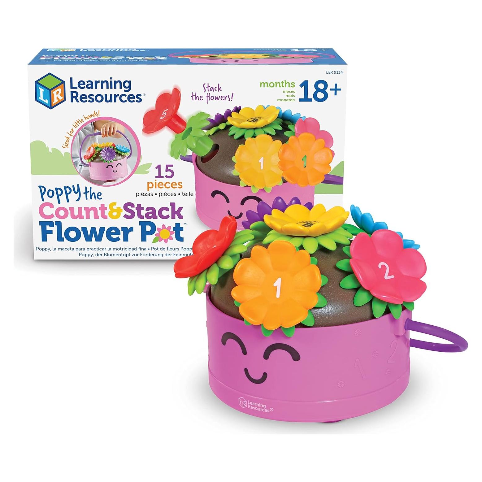 Learning Resources Poppy La Cuenta y Apila Maceta - 15 Piezas