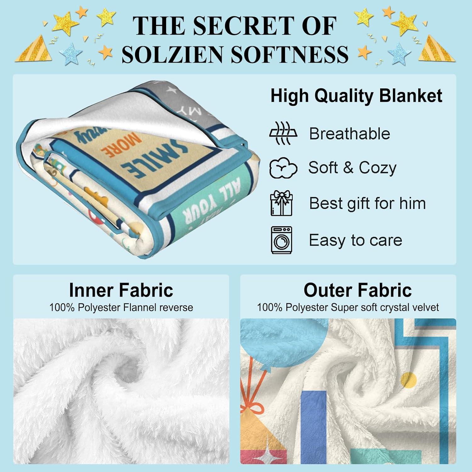 Manta de Cumpleaños para Niño 1 Año Solzien 127x102cm Franela