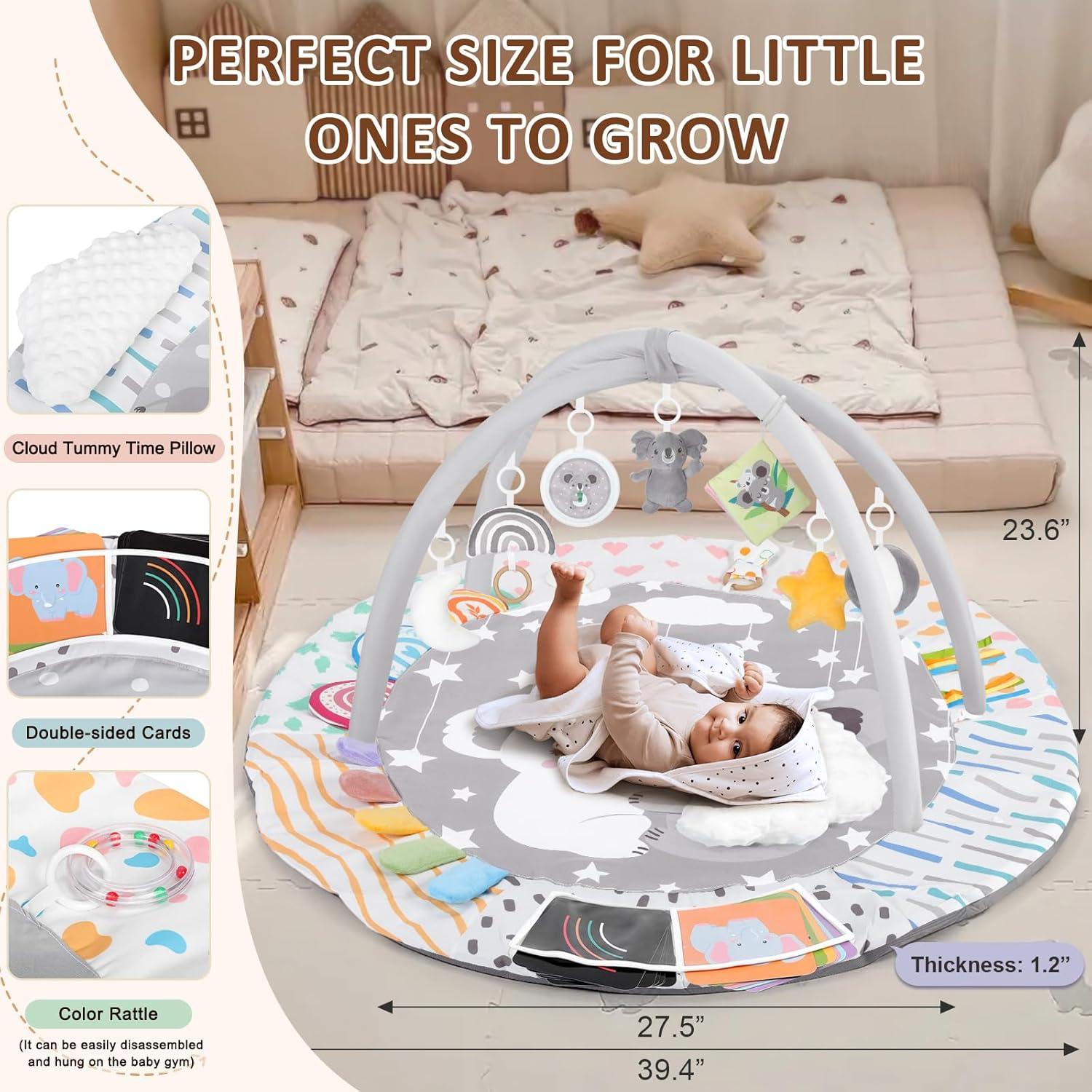 Gimnasio de Juego para Bebés Foryoomi Koala Gris 7 Juguetes