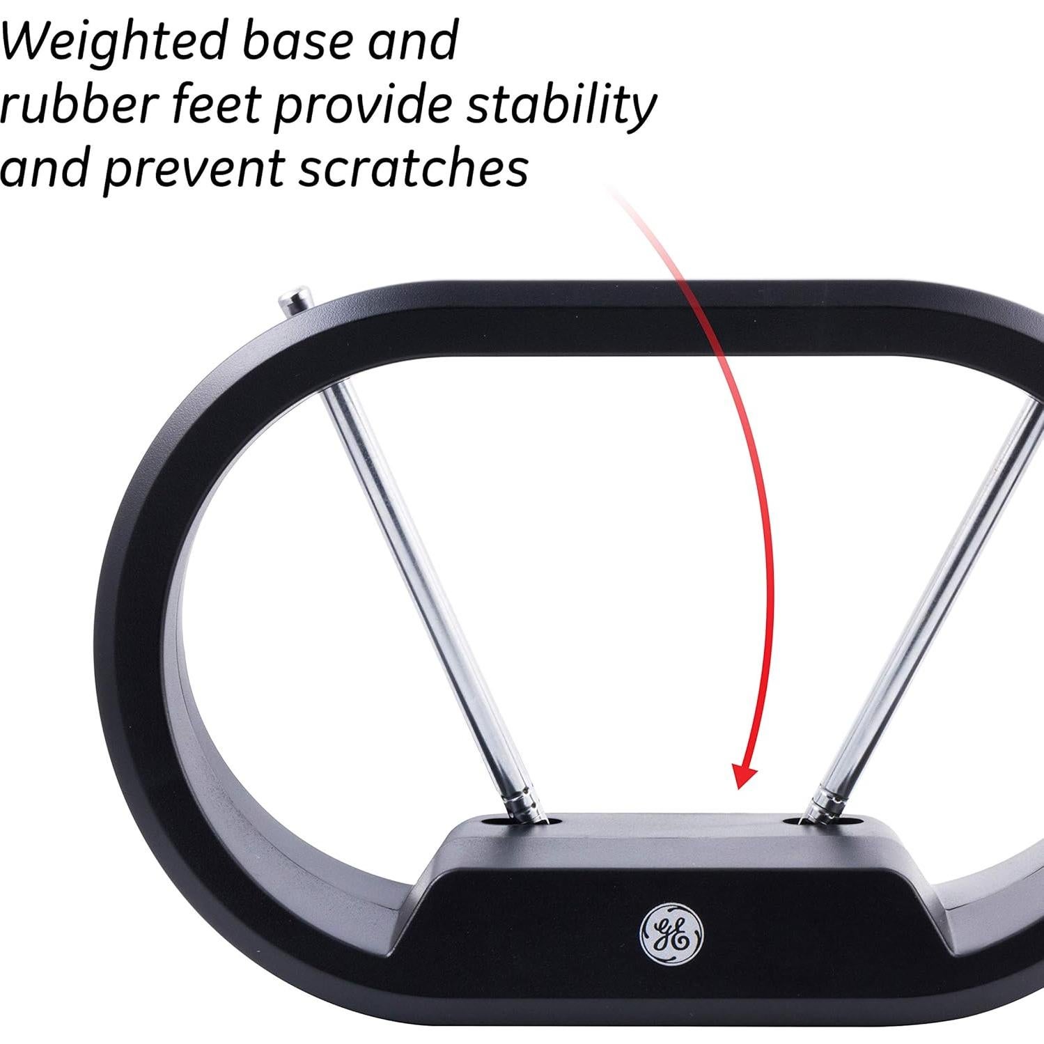 Antena de TV Interior GE Modern Loop 4K HD VHF UHF 33675
