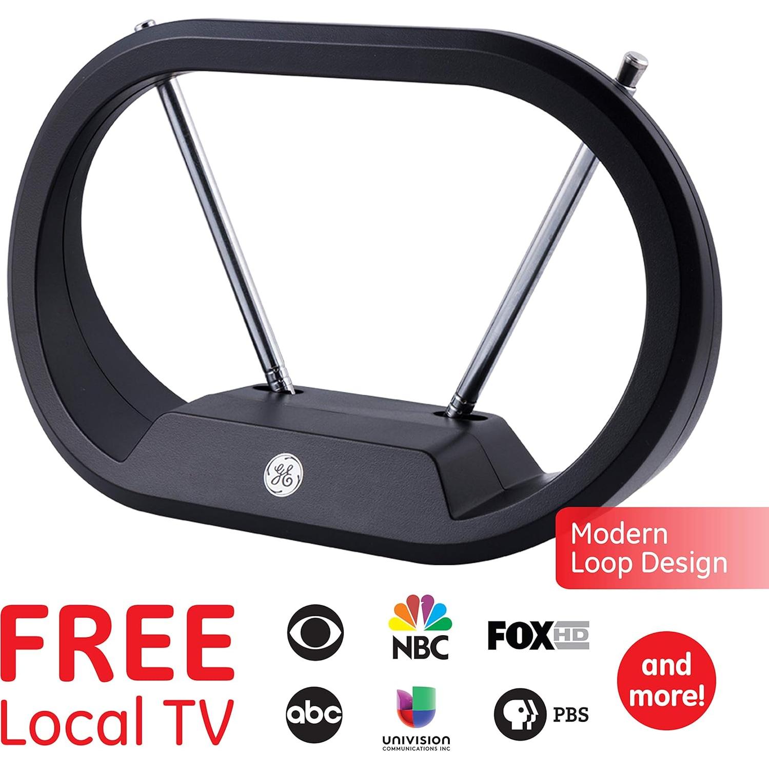 Antena de TV Interior GE Modern Loop 4K HD VHF UHF 33675