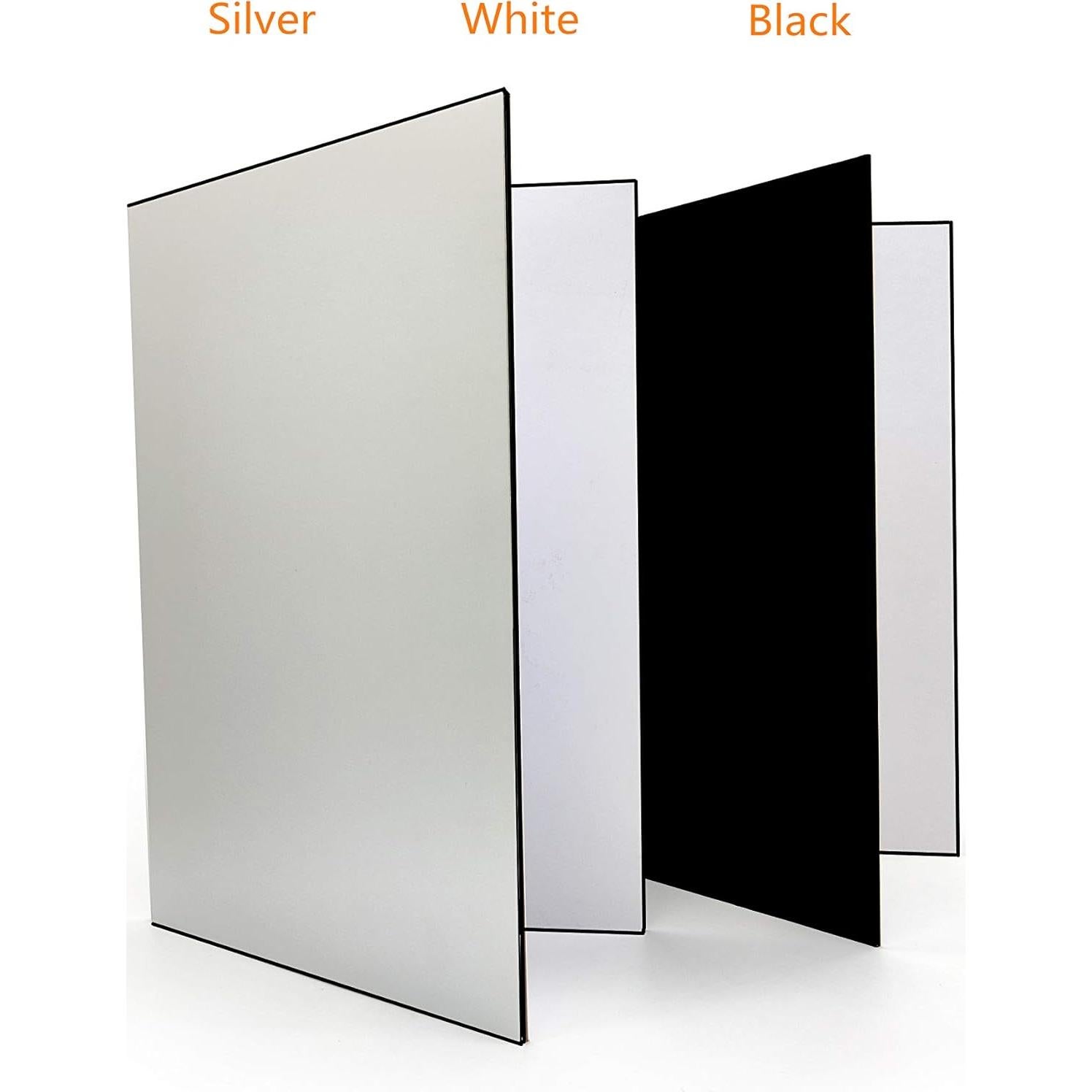 Reflector de Luz 3 en 1 A3 Cartón Plegable - Negro, Plata, Blanco