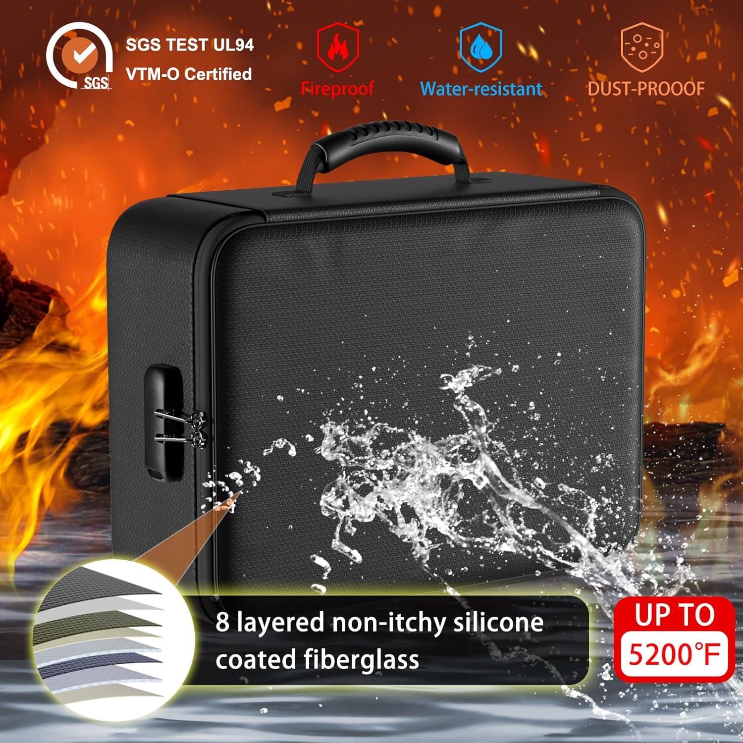 Bolsa Documentos Ignífuga ENGPOW 5200°F con Cerradura