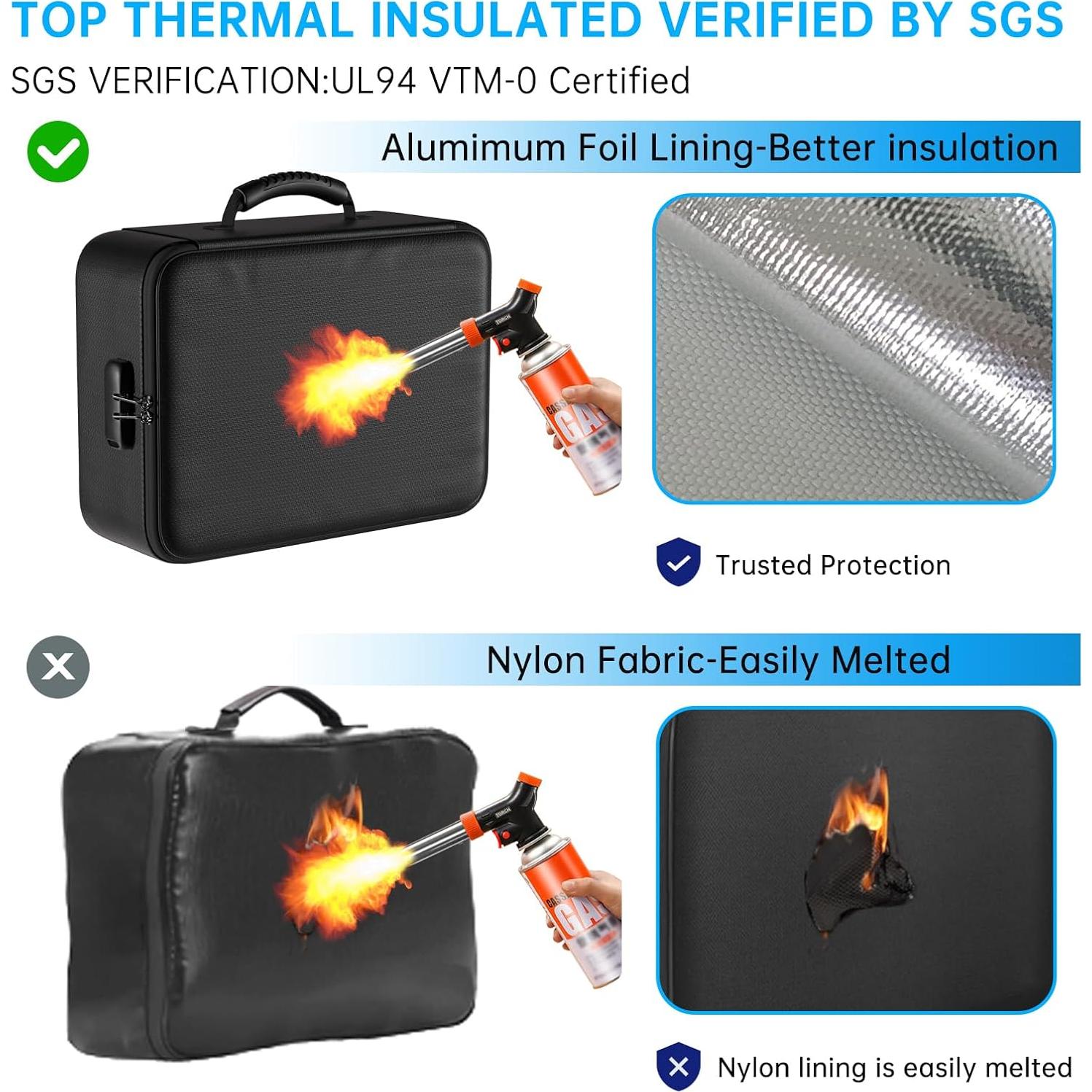 Bolsa Documentos Ignífuga ENGPOW 5200°F con Cerradura